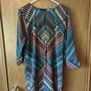 Glam Dresses Size M, Silky Flowy Tribal Hippie Boho Dress